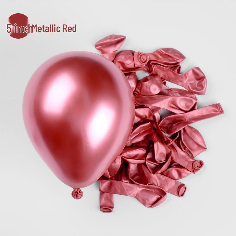 100-Pack 5-Inch Odorless Metal Balloons for Kids' Decor, Weddings, and First Birthday Parties