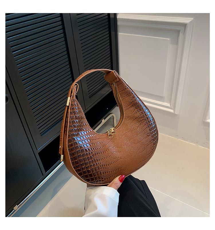 

Повсякденна сумка під пахву для поїздок на роботу, сумка на плече, нішевий тренд, сумка-півмісяць, осінь 2024, нова мода, проста сумка, жіноча темно-коричневого кольору