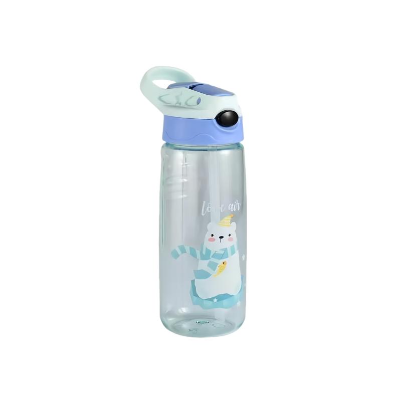 500ML Kids Water Sippy Cup Cartoon Leakproof Water Bottle for Beach Camping  BPA Free Children Drinking Healthy School Straw Cup