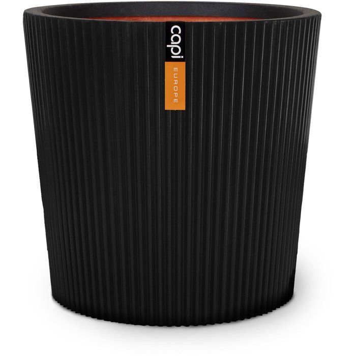 Vase conique - CAPI EUROPE - Groove NL - 36 x 34 - Noir