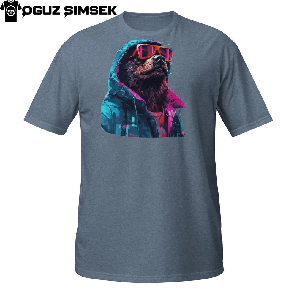 

Streetwear Bear T-Shirt – Cyber Hoodie Design with Neon Sunglasses 3XL