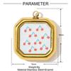 1 Stück 304 Edelstahl Charms 18K Vergoldet Mehrfarbig Bedruckt Quadratisch Vogel Mond Schmetterling Anhänger Für DIY Halskettenherstellung