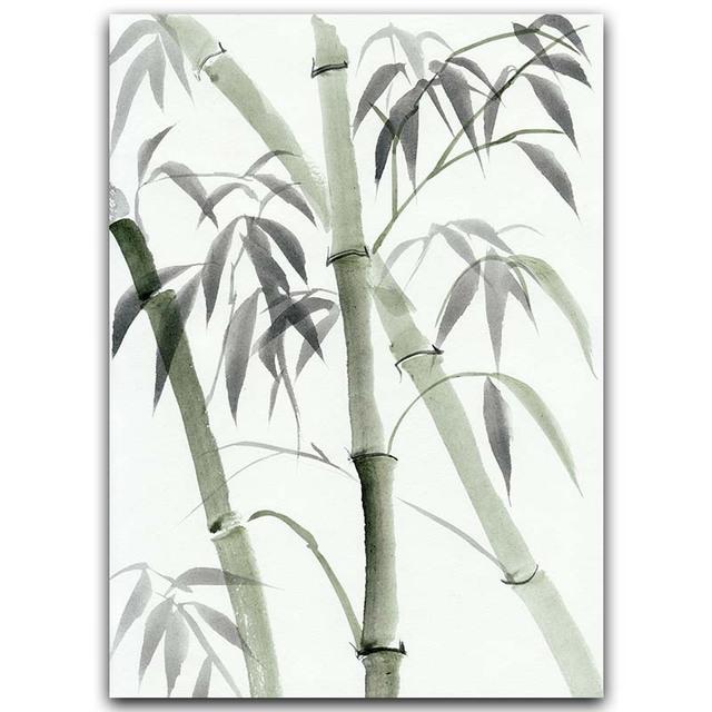 Leaves Plant Canvas Wall Paintings Bamboo Pictures On The Wall Scandinavian Nordic Posters and Prints for Living Room  No Frame