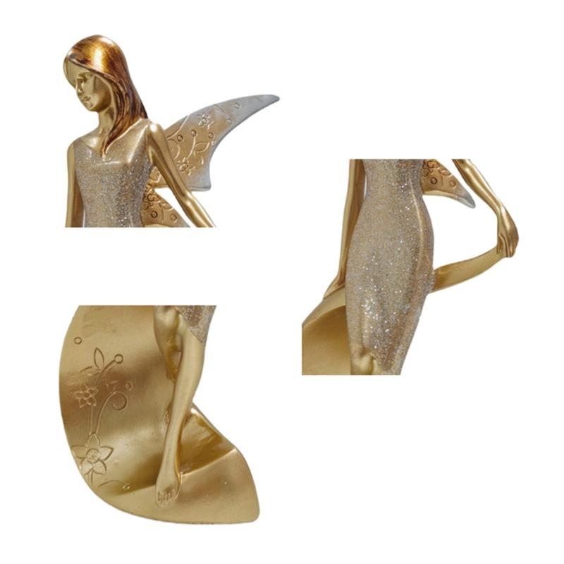 Resin Angelic Statue Flower Girl Decorative Ornament High Decorative Figurine for Christmas and Thanksgiving Day