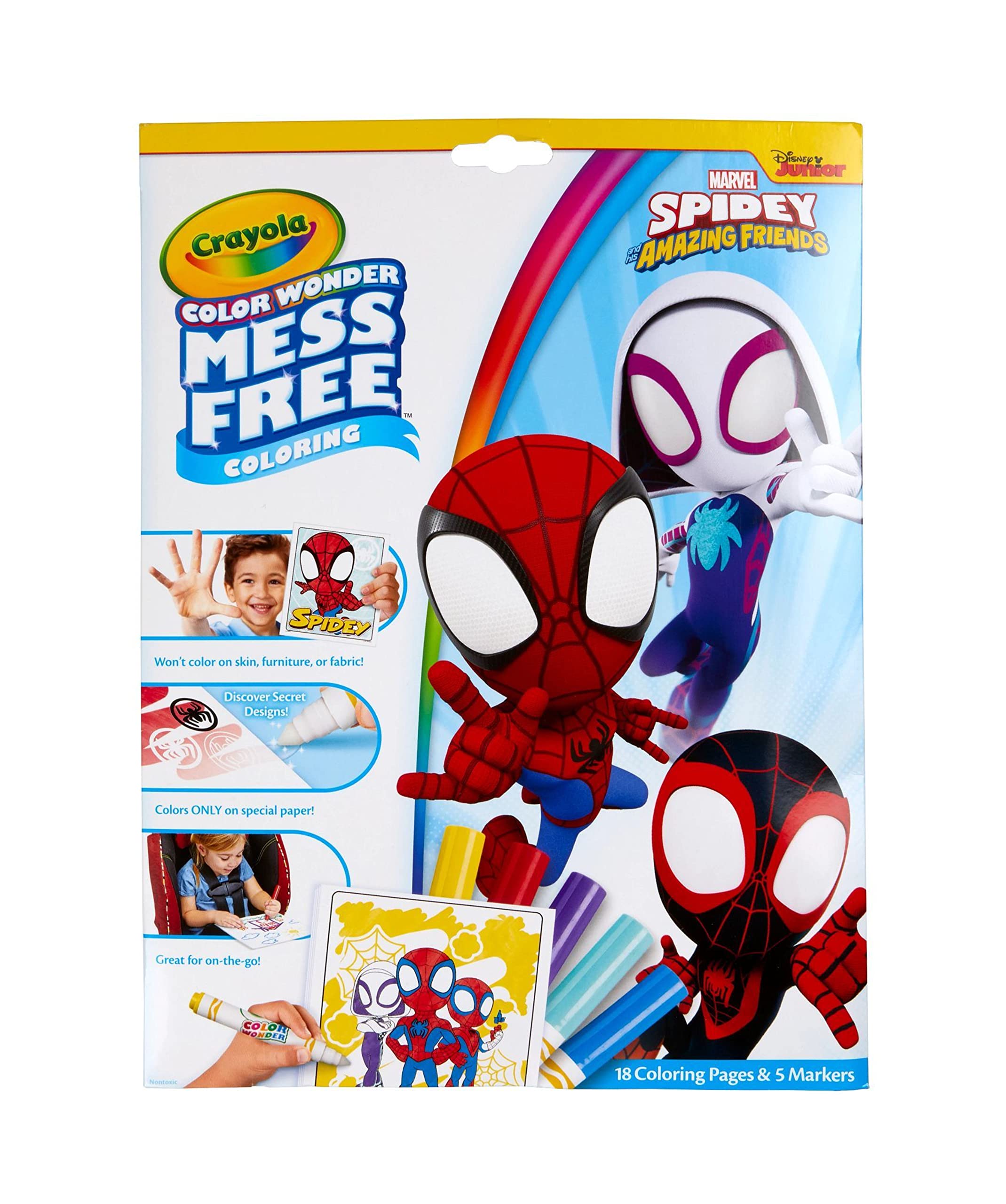 

Crayola Color Spiderman Coloring Pages Mess Free Gift Wonder, & Markers,