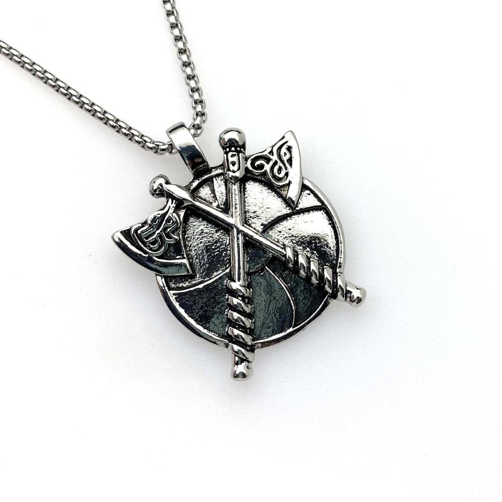Necklace Men's Versatile Trendy Ax Shield Pendant