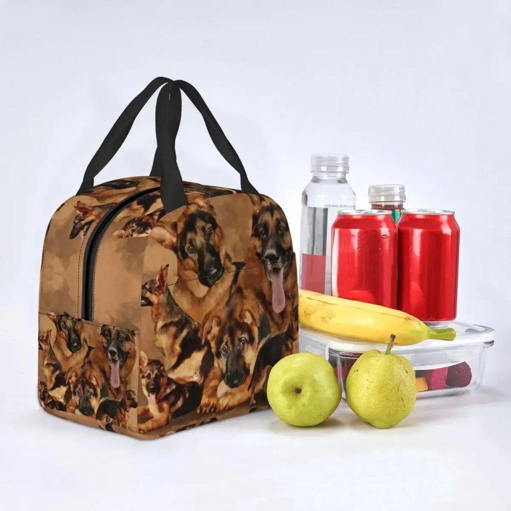 Kawaii German Shepherd Dog Lunch Box for Women Pet Lover Owner Thermal Cooler Food Insulated Lunch Bag School Children Student