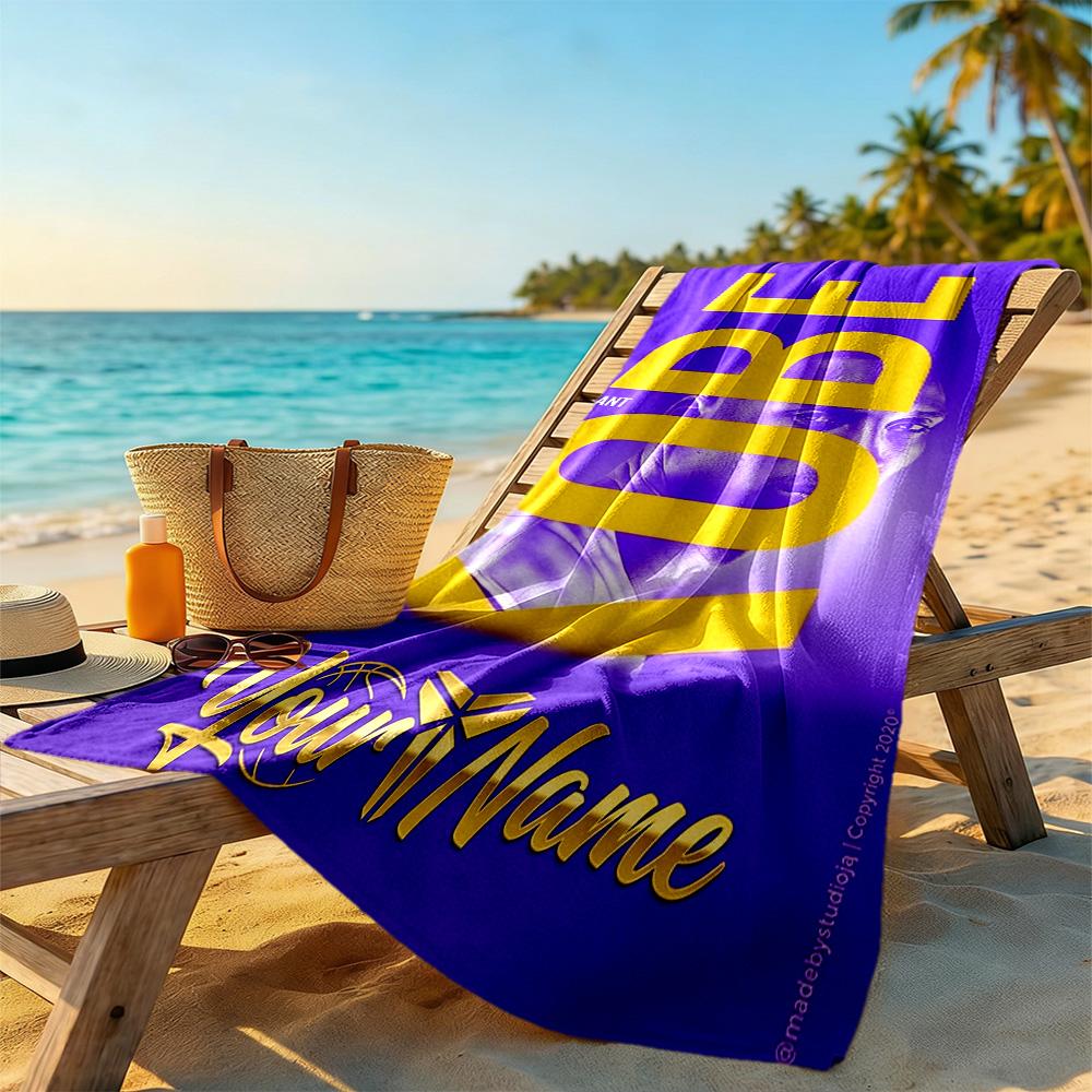 Kobe Customize Your Name Beach Towel High Absorbency Quickdry