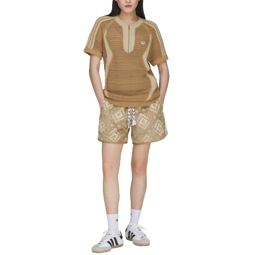 adidas AOP X CLOT Shorts By EDC Warm Sandstone Unisex Bottoms Tan KE7068
