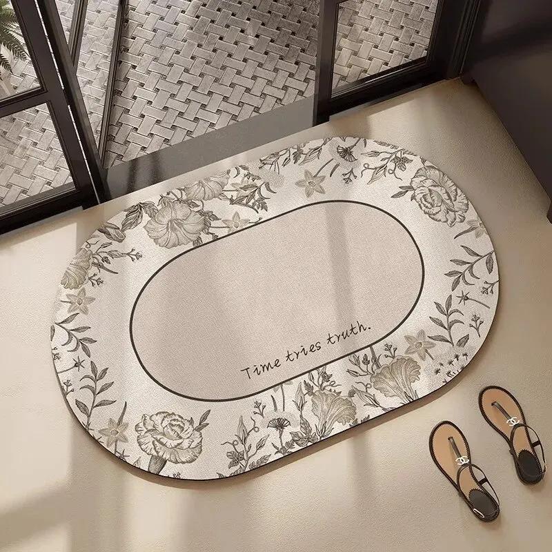 American Bathroom Carpet Cabinet Crystal Velvet Door Absorbent Mat Quick Dry Non-slip Mat Toilet Toilet Door Mat