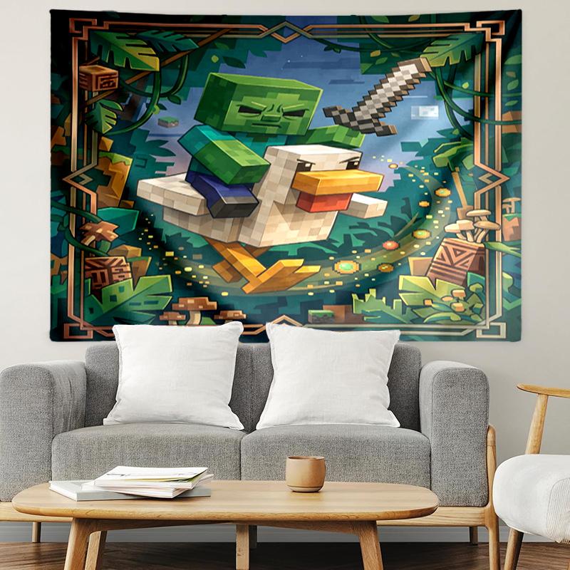 Minecraft1 (2) Print Tapestry, Lightweight Wall Hanging, for Bedroom, Dorm, Living Room, Home Art Decor, Birthday Christmas Gift for Friends