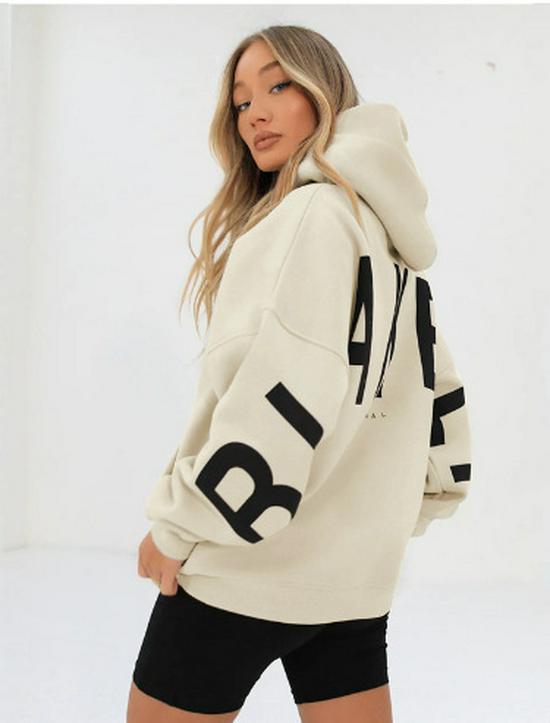 Damen Hoodie mit großem Buchstabenaufdruck aus Fleece - Locker geschnittenes Sweatshirt für Frühling & Herbst