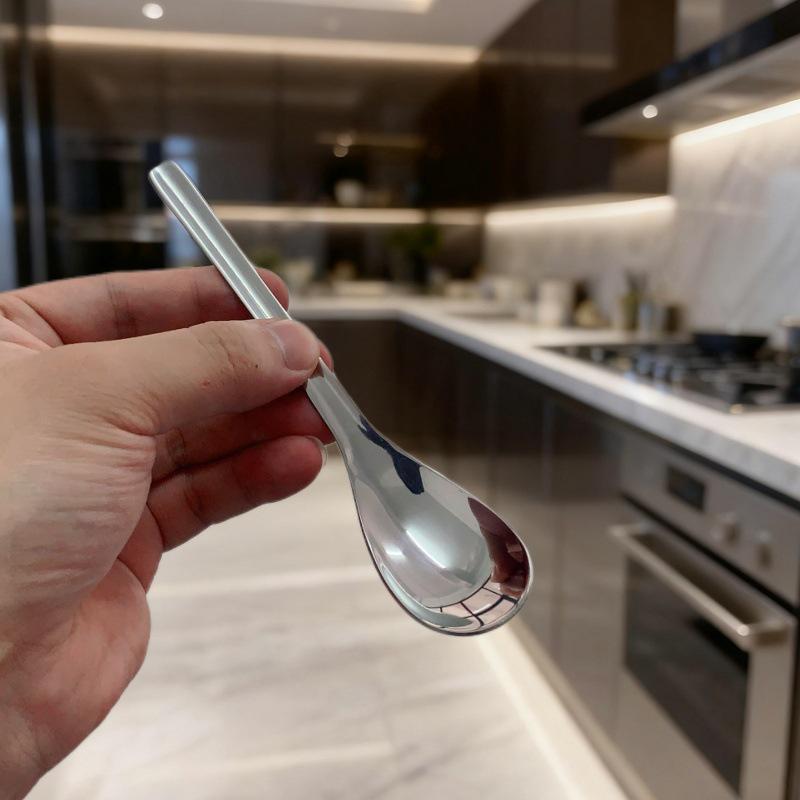 Cucchiaio a Manico Lungo in Acciaio Inossidabile 304 per Bambini e Zuppa per Bebè