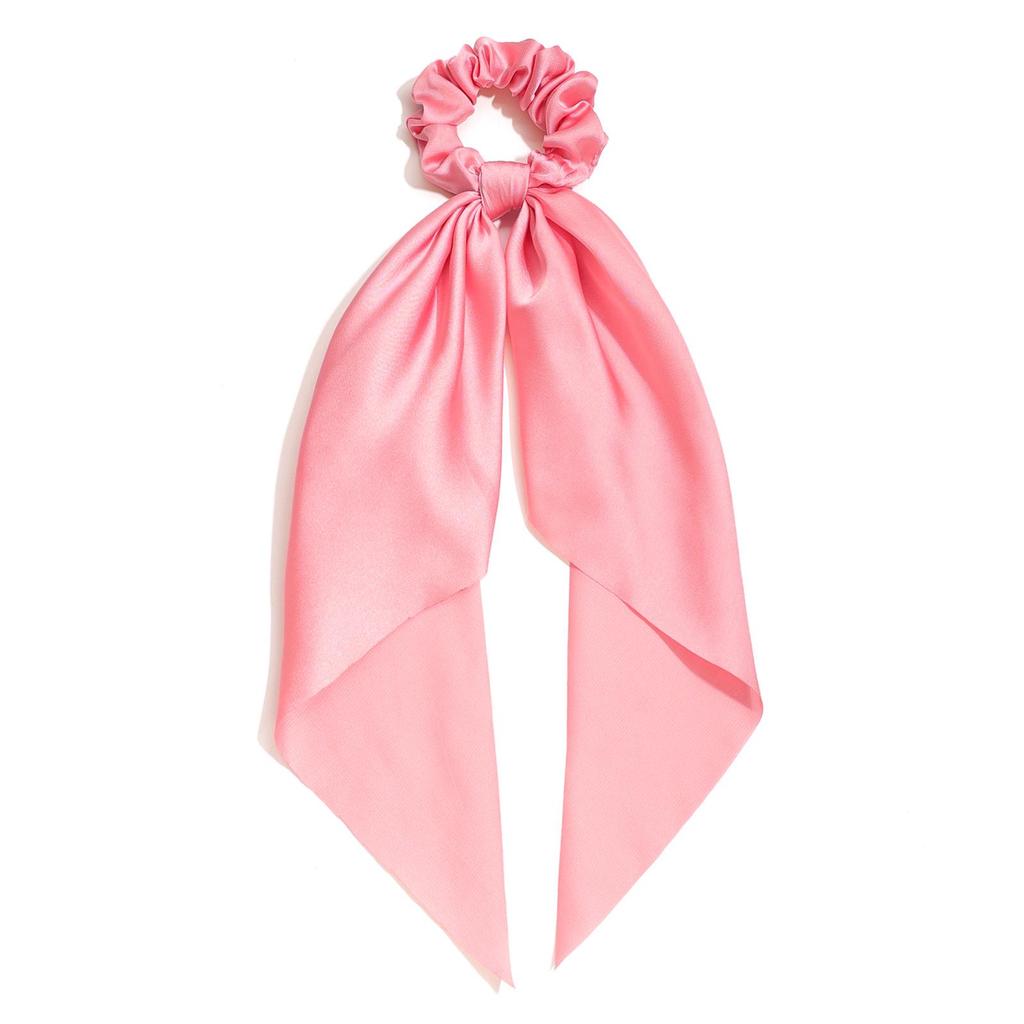 Spring Satin Knot Triangle Scarf: Solid Color Hair Accessory for Women & Girls