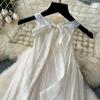 Moda femei broderie flori dantela scobire rochie de vară ocazional fără mâneci largi de vacanță rochii de plajă