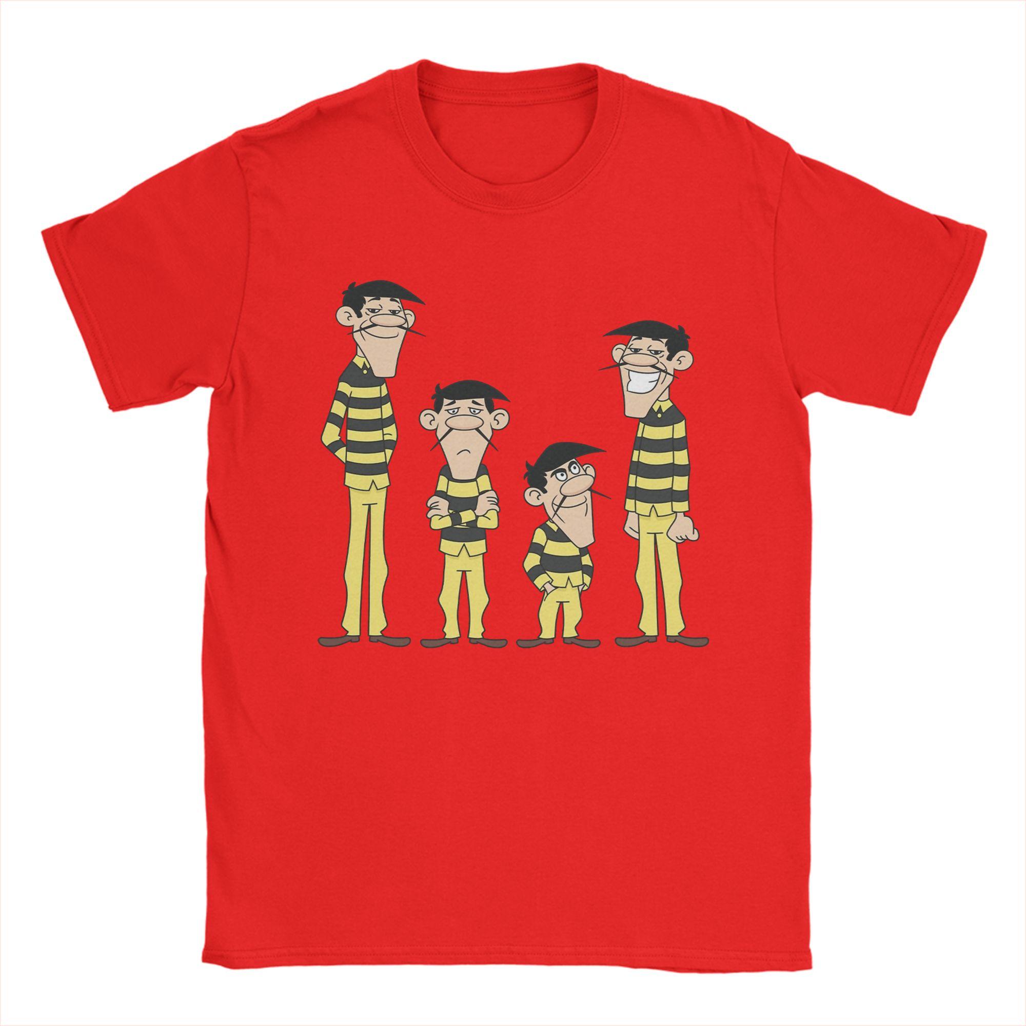

Funny The Daltons Lucky Luke TShirt for Men Round Neck Cotton T Shirt Short Sleeve Tees Classic Tops M
