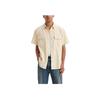 Levis Solid Color Square Neck Button Pocket Short Sleeve Shirt Men Shirts Off-White A5722-0004