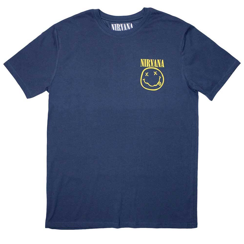 Nirvana Mini Happy Face T-Shirt Blue New Unisex T-Shirt L