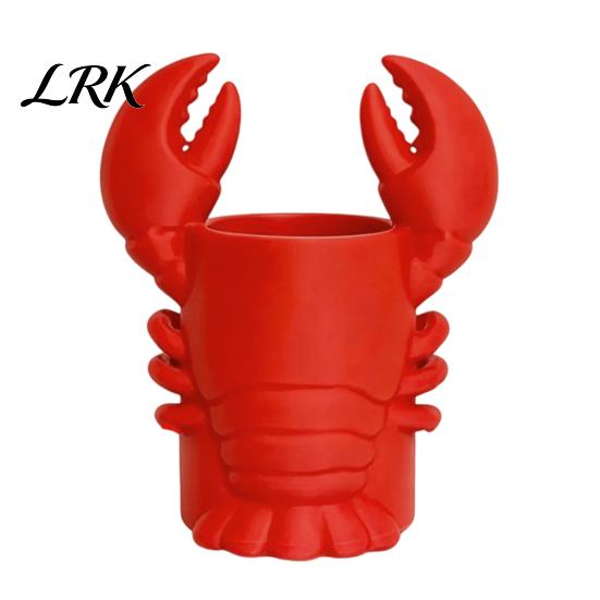 Artistic Brush Holder Lobster Pen Holder, Halloween Funny Sea Animal Pencil Stand, Creative Eye-catching Desk Decor Organizer for Brushes Makeup