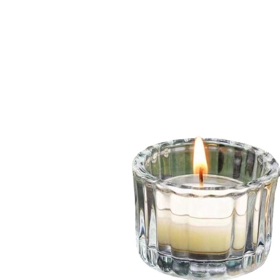 Glass Candle Holder for Romantic Candlelight Dinner Table Centerpiece