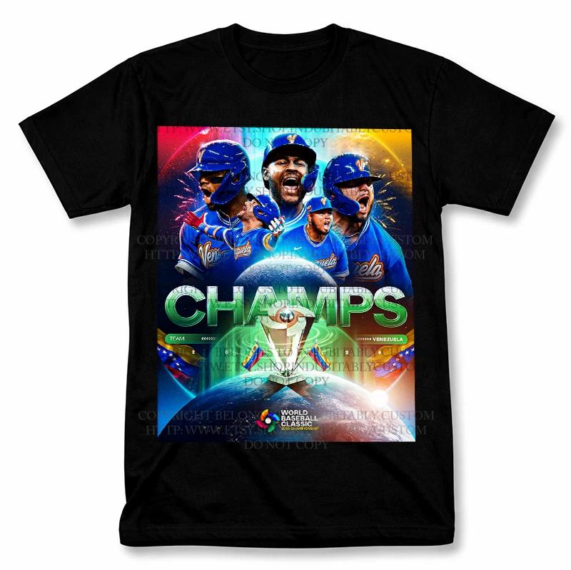 

Team Venezuela 2026 WBC Champions Graphic T shirt Vintage Style Baseball Fan Tee 4XL