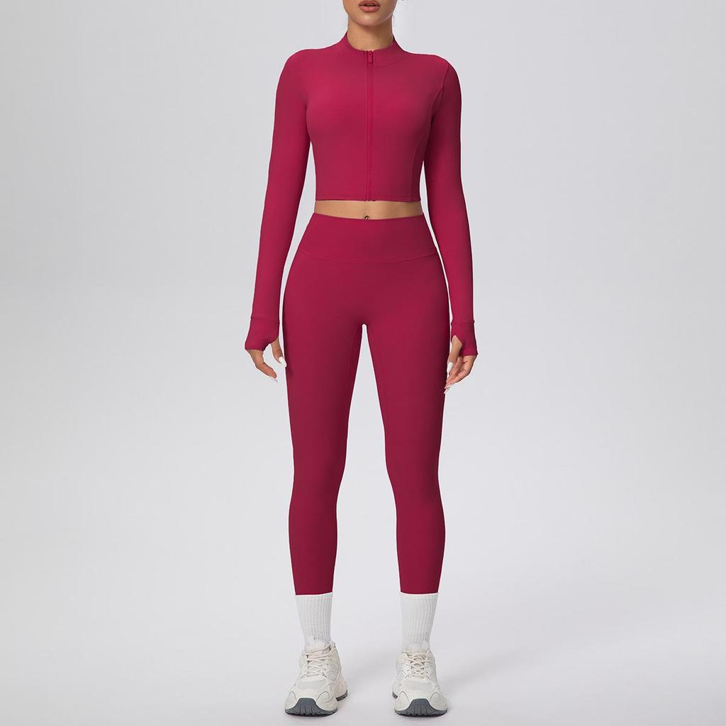 Damen Wolkenartiges Yoga-Anzug-Set: Crop Top & High-Waist Leggings - Schnelltrocknend, Outdoor Laufen & Fitnessbekleidung Zweiteilig