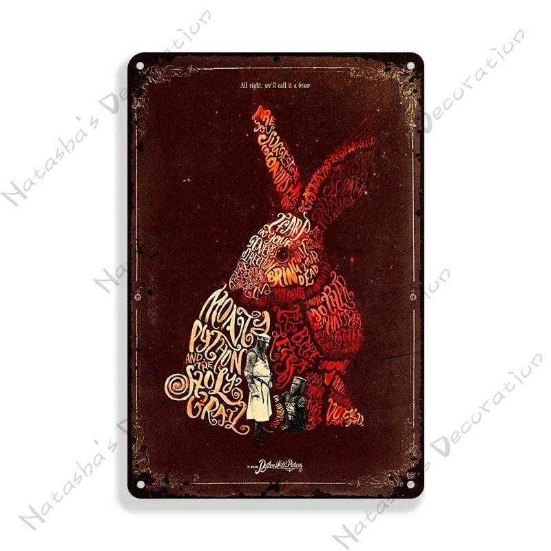 1975 British Comedy Film Monty Python and the Holy Grail Metal Tin Sign Retro Metal Signs Wall Plate Home Bar Club Metal Plaque