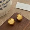 Fashion Shiny Half Ball Earrings Metal Geometric Stud Earrings Vintage Gold Silver Color Daily Holiday Women Jewelry Gifts