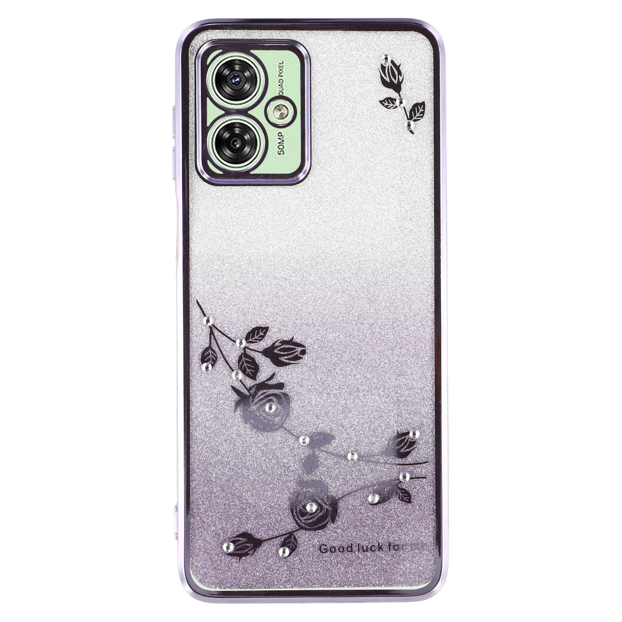 

KADEM For Motorola Moto G54 5G/G64 5G Case Glitter Rhinestone TPU Phone Cover Purple
