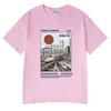 T-shirt Illustrazione Treno Espresso Shinkansen Stile Giapponese Retro Poster Vintage Ferroviario T-shirt Estiva Cotone Casual Tshirt