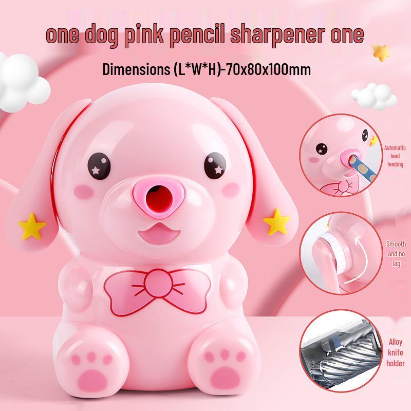 Cartoon Hand-Crank Pencil Sharpener for Kids: Primary School Student Automatic Rotating Sharpener