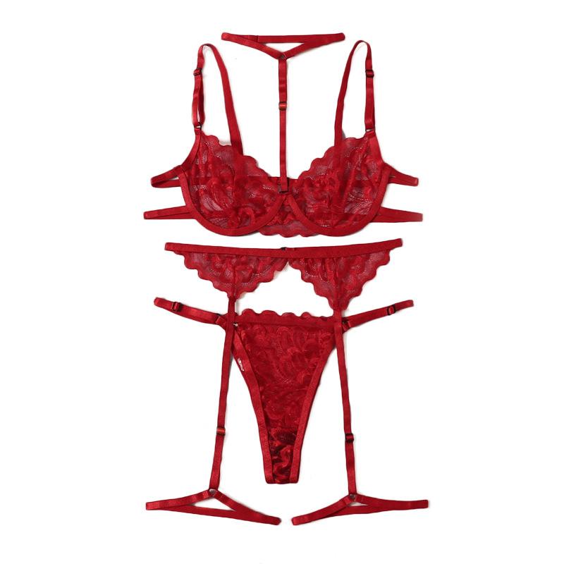 Transparent Sexy Lace Bra Brief Set Lingerie Set Women Intimates Underwear Transparent Bra Panties Sets Female Underwear Set