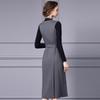Zhili 2025 V-Neck Gray Slim Fit Midi Vest Dress - Simple, Elegant Spring Style