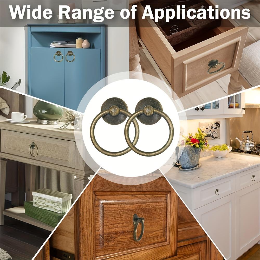 5/10 Stück Schubladenknöpfe aus Zinklegierung, 1,73*2,05 Zoll, Schrank-Schrankgriffe, Vintage-Möbel-Schubladengriffe, Einloch mit Befestigungsschrauben