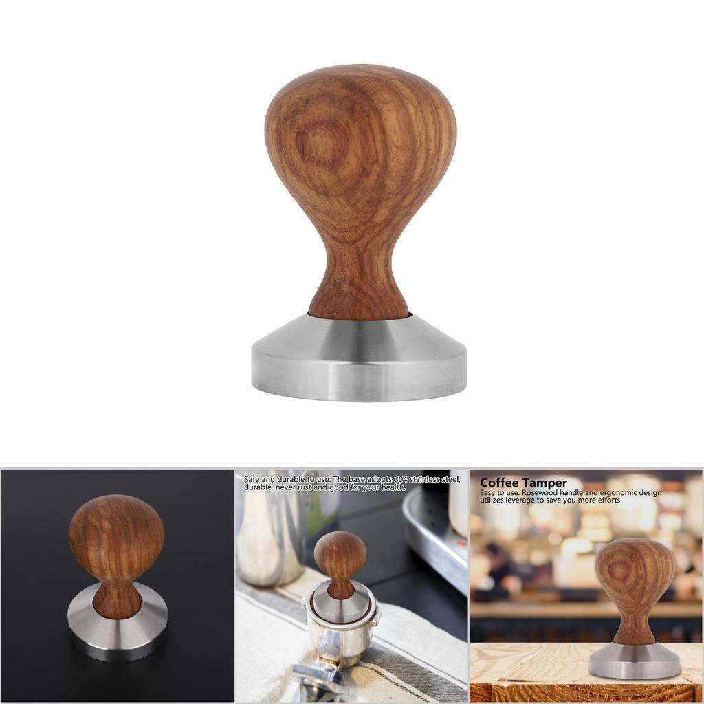 Practical Rosewood Handle Coffee Tamper   Powder Flat Press Hammer (51mm)