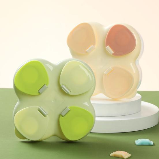 720ML Portable Milk Powder Dispenser with 4 Compartments No-Spill Baby Formulas Dispenser Storage Box Travel Infant Kids Snack Food Container