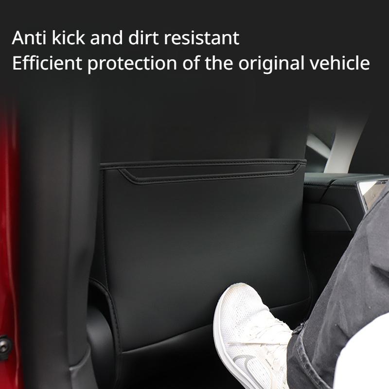 Seat Backrest Anti Kick Pad for Tesla Model 3+ Microfiber Leather Half Cover Seat Protective Cover Model3 Modely Car Accessories