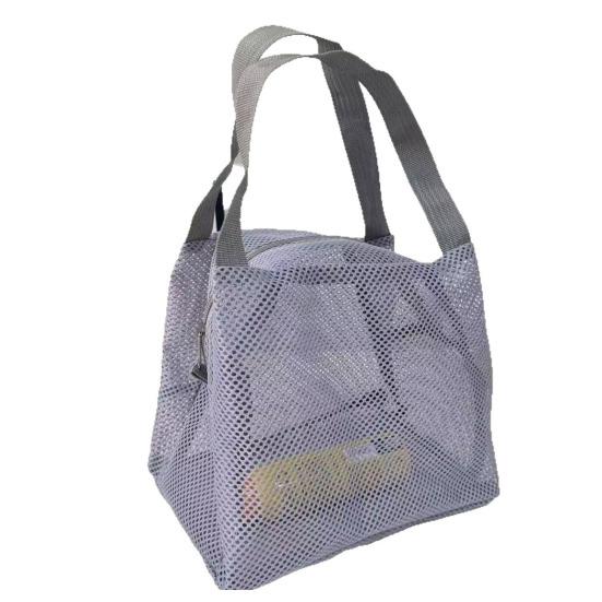 Storage Bag Large Capacity Zipper Closure Beach Bag with Handle Design Visible Mesh Bag Makeup Organizer