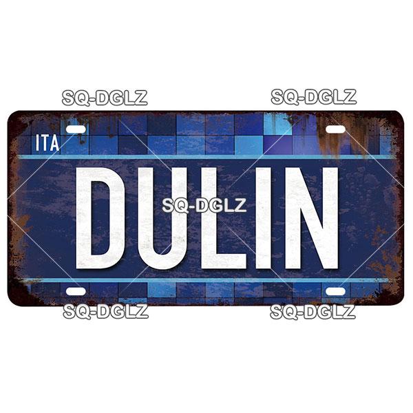 [SQ-DGLZ] Italy City License Plate Metal Sign Vintage Plaque Tin Sign Wall Decor Bar Decor DULIN/ROMA/MILAN Flag Poster