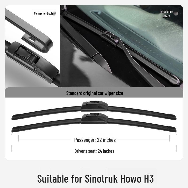 Sinotruk Howo H3 Truck Original Frameless Wiper Blade with Rubber Strip Other Models [Driver] Note Year