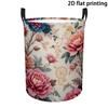 Dirty Laundry Basket, Peony And Wave Pattern Decoration, Polyester Fiber, Storage Basket with Handle, Large Capacity Storage Basket, Multi-Purpose Sto