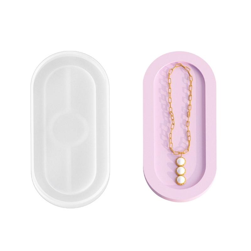 

Oval Tray Coaster Mold Epoxy Resin Mold DIY Plate Dish Cup Mat Silicone Mould DIY Crafts Jewelry Holder Organizers Molds S
