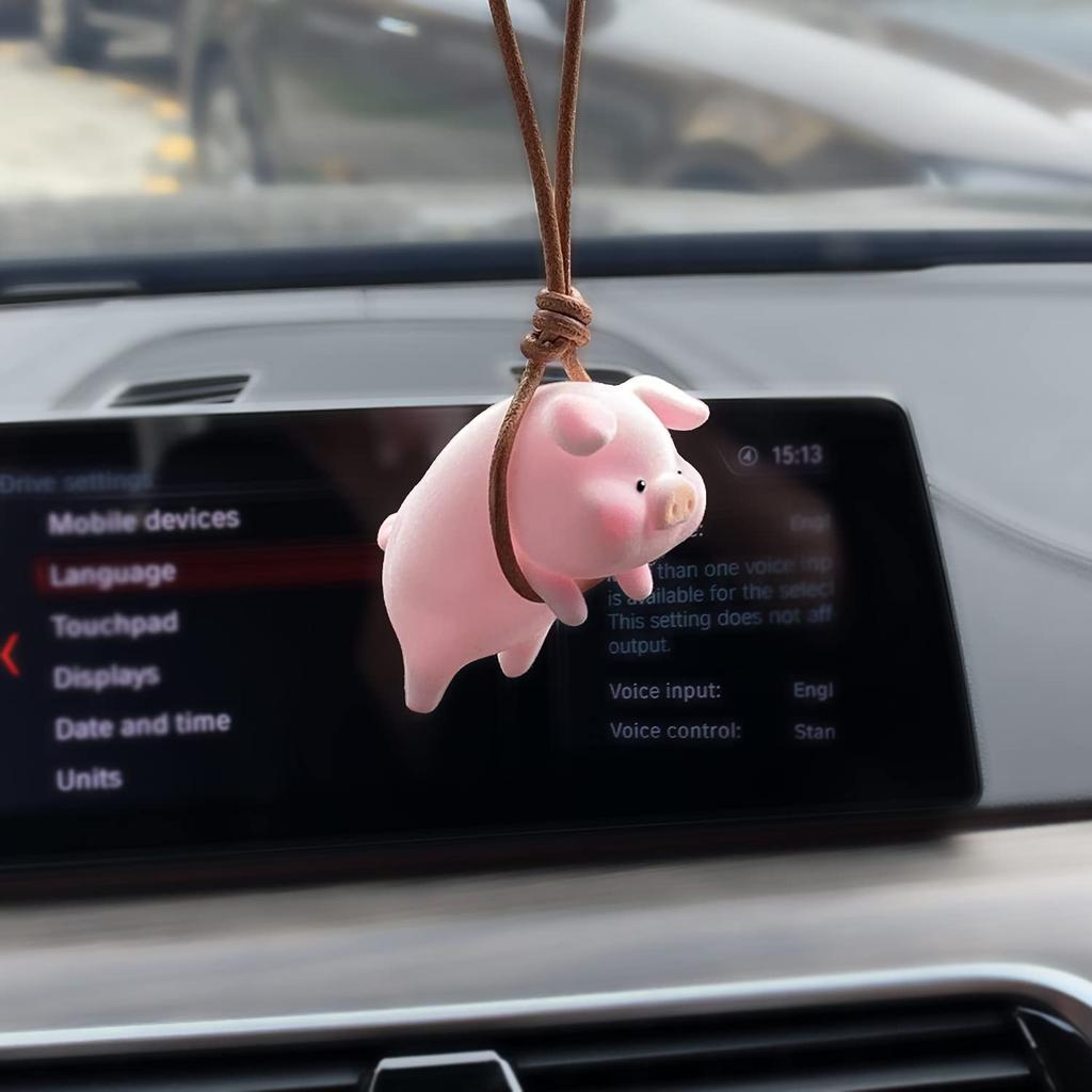 1 pc Cute piggy car pendant, car interior charm pendant, Internet celebrity rearview mirror ornament, car decoration