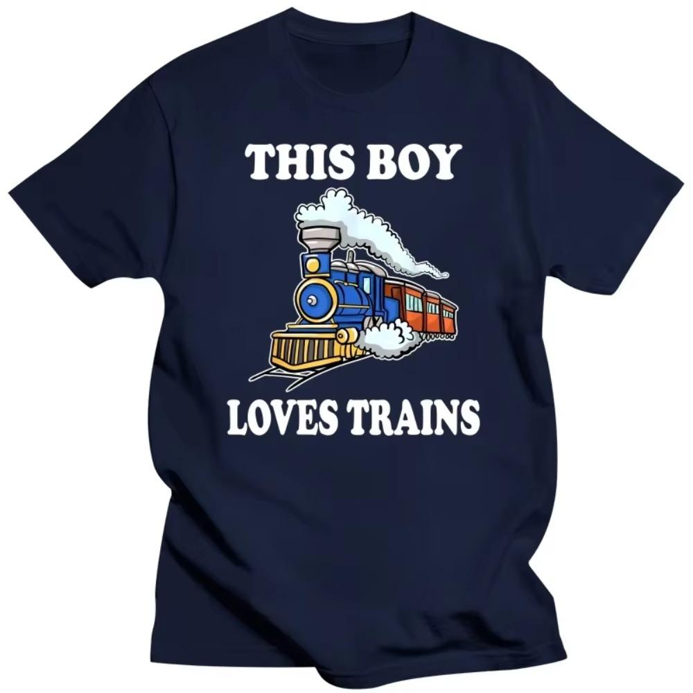 This Boy Loves Train Driver Lover T Shirts Graphic Cotton Streetwear Short Sleeve Birthday Gifts Summer Style T-shirt Men