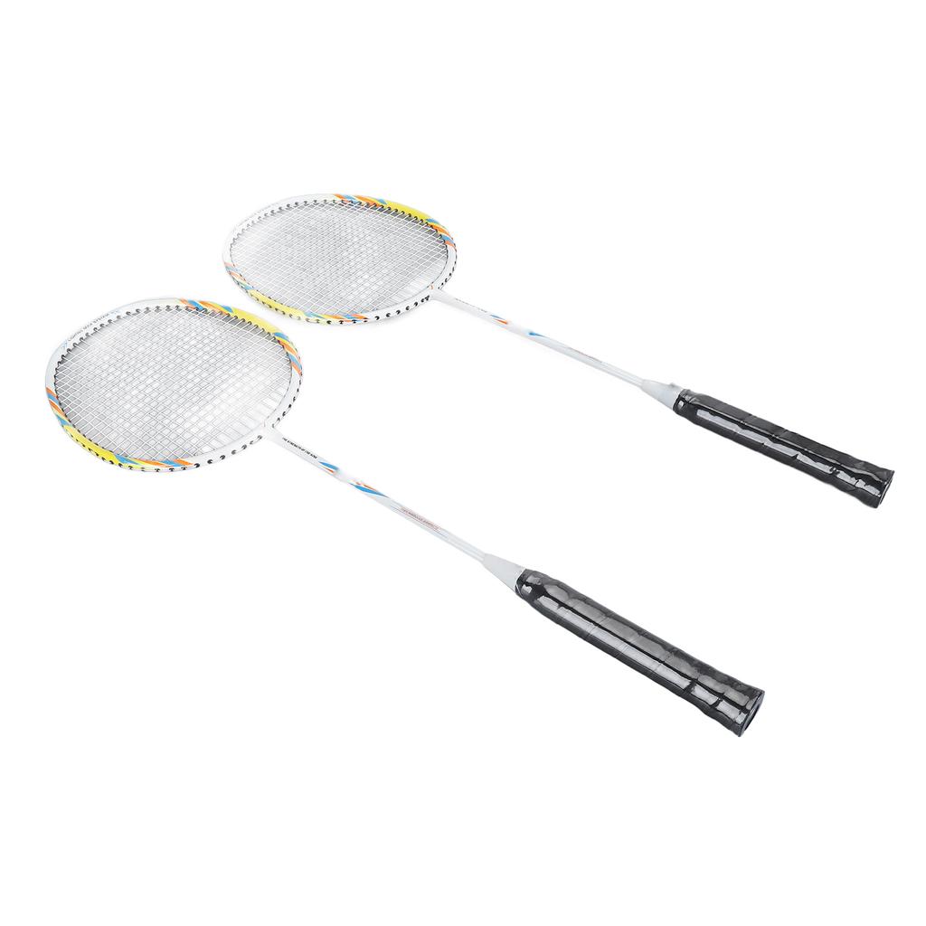 1 Pair Badminton Rackets Set High Tension String Aluminum Alloy Shaft Lightweight Badminton Racket W