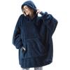 Amazon Plaid Loose Double-Sided Velvet Thickened Pocket Blanket Couple Home Wear Fleece Pullover Female Hoodie