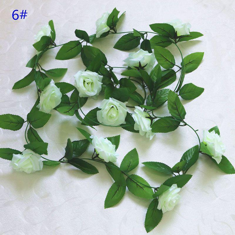 24m Silk Long Rose Fake Flower Ivy Vine Leaf Garland Wedding Party Home Decor
