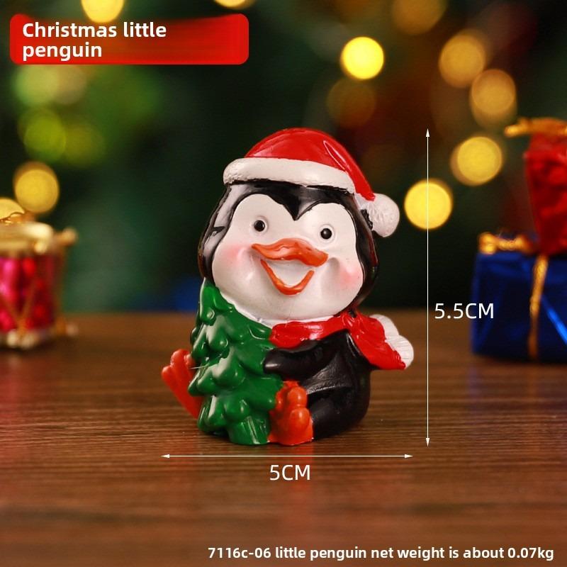 Creative Christmas Family Resin Decorative Piece - Cartoon Dolls for Children's Room Desktop Christmas Santa Christmas Decoration Item