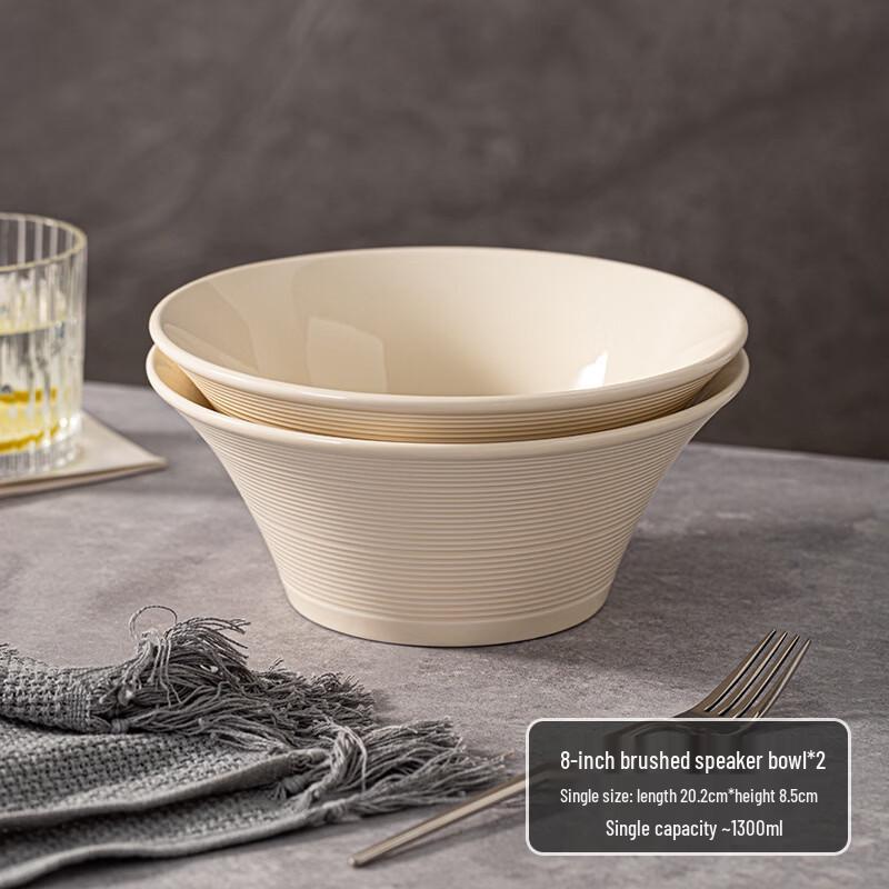 

French Style Underglaze Ceramic 8-Inch Trumpet Bowl Standard