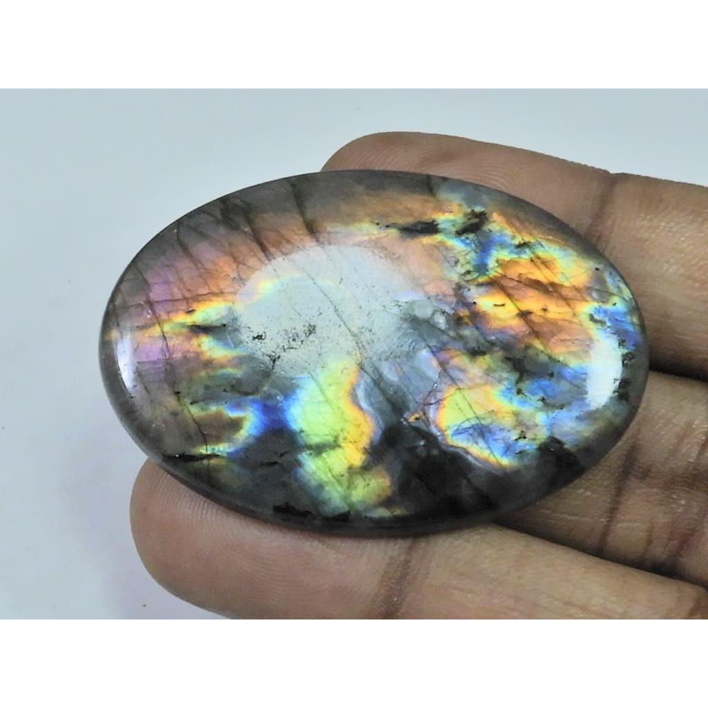 31X48X05MM Natural Purple Labradorite Spectrolite Oval Loose Gemstone 83Cts. D-441